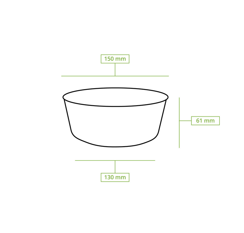 Premium-Karton-Schalen 650 ml, Ø 150 mm, braun, rund, 300 Stk. (inkl. Lizenzgebühr)