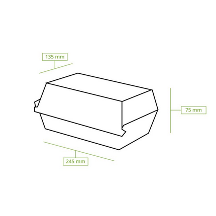 Take-away-Klappdeckel-Box, braun, 200 Stück, 24,8x13x7,5