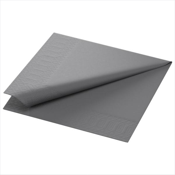 Duni Zelltuch Serviette 33x33 3lg. 1/4 granite grey, 4x250 Stk.