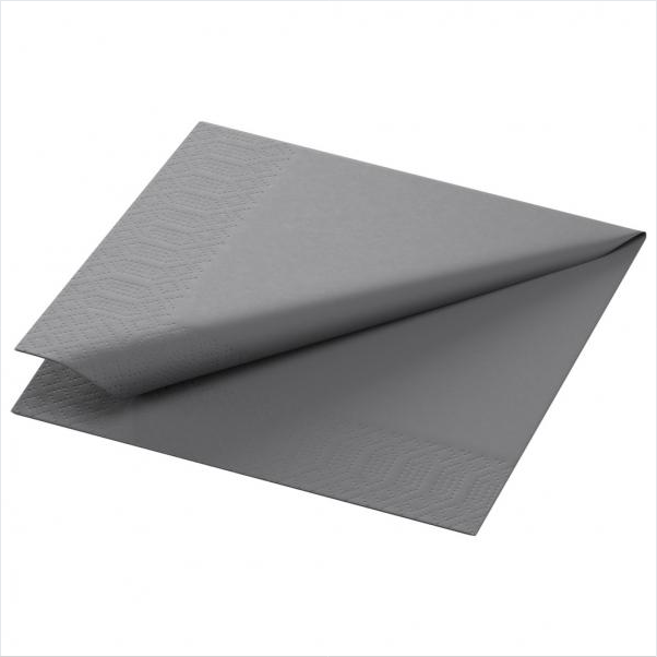 Duni Cocktail Serviette 3lg. 24x24, 1/4F granit grey 8x250Stk.