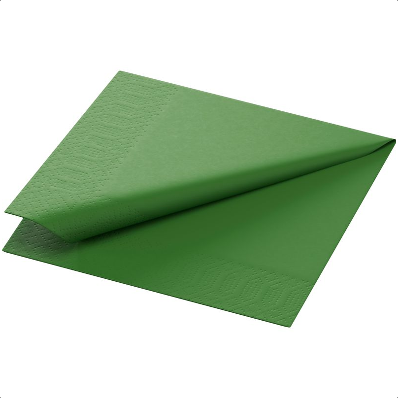 DUNI Cocktail Serviette 3lg. 24x24, 1/4F leaf green 8x250Stk.