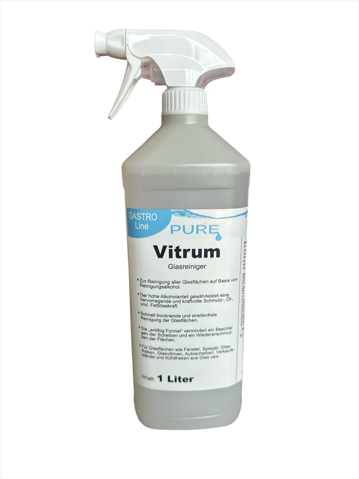 PURE Vitrum, Glasreinigerspray, 12 x 1L je Karton UN1993 Gefahrengut in begrenzten Mengen (LQ)