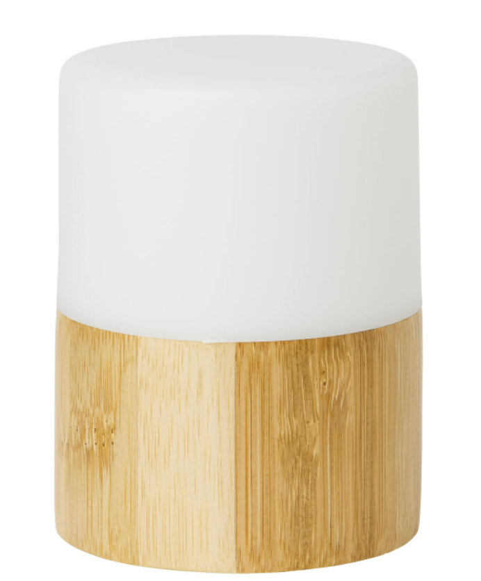 LED Kerzenhalter Bambus, 105x75mm Bright 4er