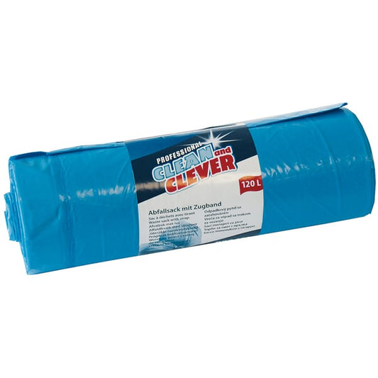 Abfallsack 120l blau mit Zugband 700x1000+50 25 Bl. je Rolle