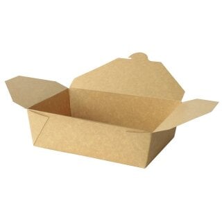 Take-Away Karton mit Faltdeckel braun, 1500ml, 200 Stk. je Karton