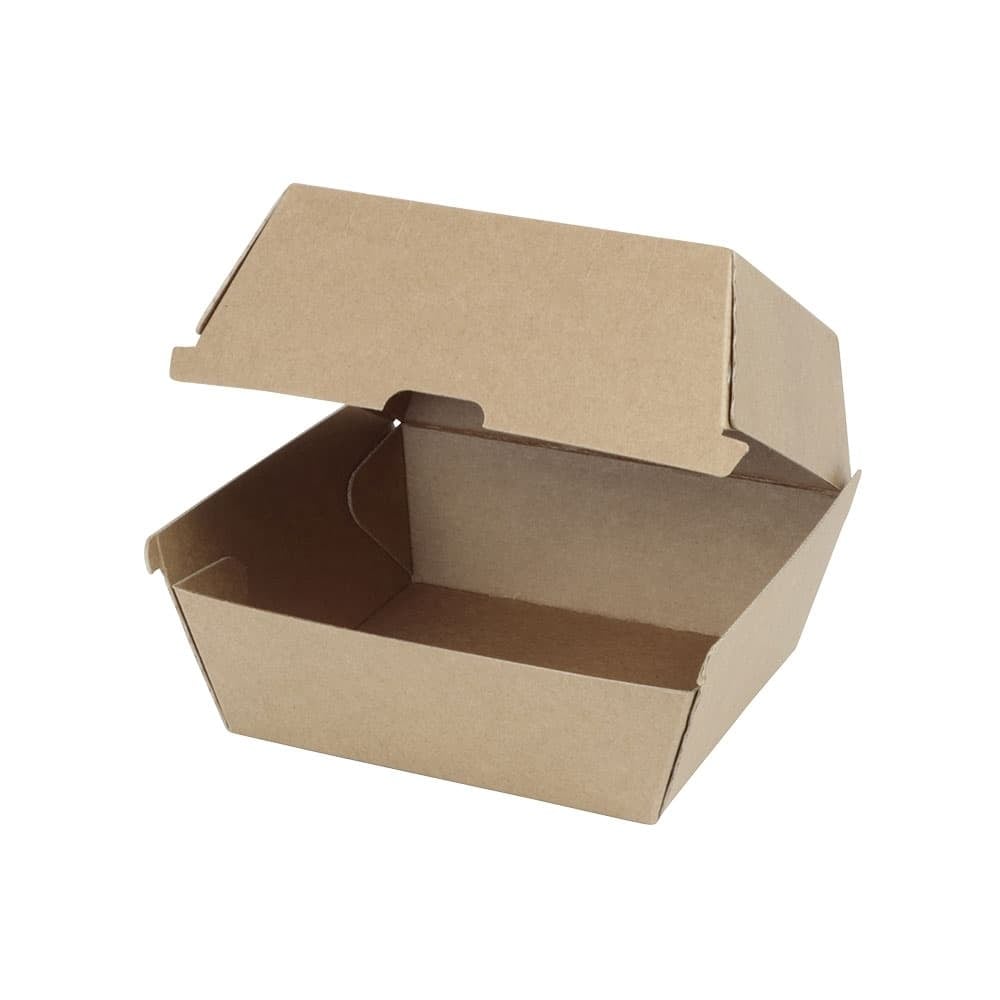 Take-away-Burger-Boxen 16,8 x 15,4 x 9,8 cm, Kraftkarton, braun 200 Stk. je Karton