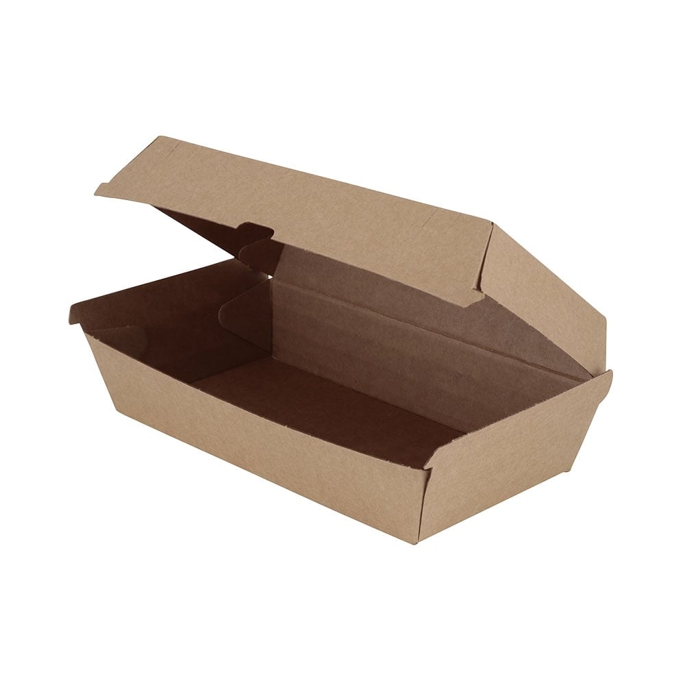 Take-away-Klappdeckel-Box, braun, 200 Stück, 24,8x13x7,5
