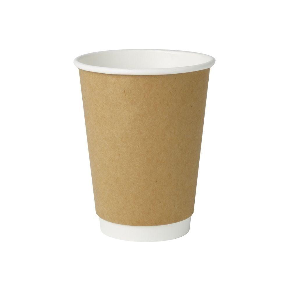 Pappbecher doppelwandig, 300 ml / 12 oz, Ø 90 mm, braun, 500 Stk.