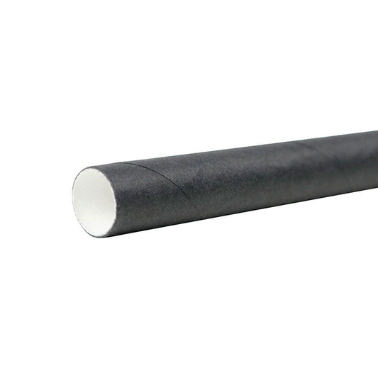 Premium Papier Trinkhalme 22cm, Ø 0,8 cm, schwarz, 5000 Stück je Karton