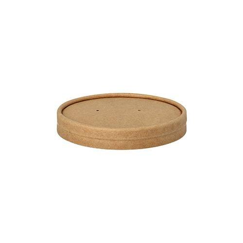 Deckel für Suppenbecher "To Go", Pappe rund Ø 11,5 cm · 1,6 cm braun, 500 Stk. (inkl. Lizenzgebühr)