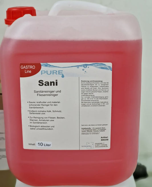 PURE Sani Sanitär- und Urinsteinlöser "rot" auf Amidosulfonsäure-Basis, 10l