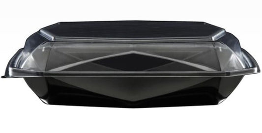 Octaview APET 225x225x65mm, schwarz, transparent, 100 Stk.