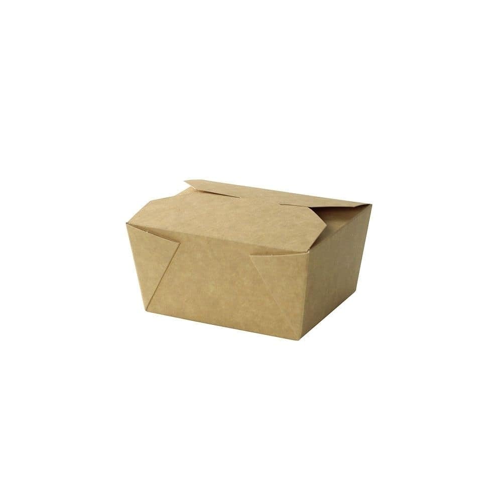 Take Away Box mit Faltdeckel, 600ml, 110x90x64, braun mit Beschichtung, 250 Stück je Karton